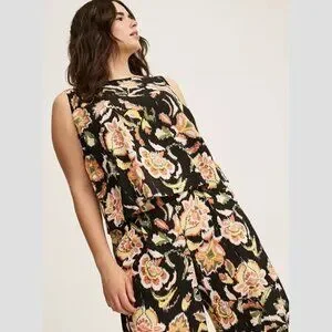 Torrid Shell torrid | Tops | Torrid Challis Crop Shell Top In Bella Jaco Deep Black ...